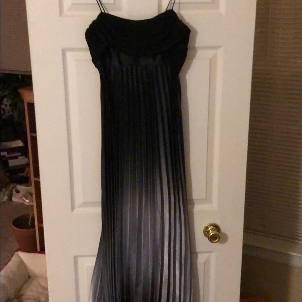 Black to silver floor length dress